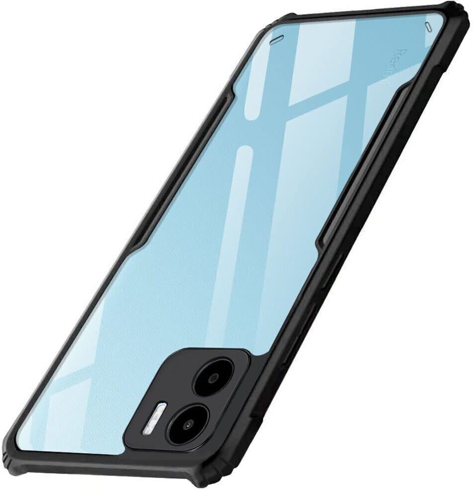 Micvir Back Cover for Redmi A2 (Transparent, Black, Shock Proof, Polycarbonate, Pack of: 1)