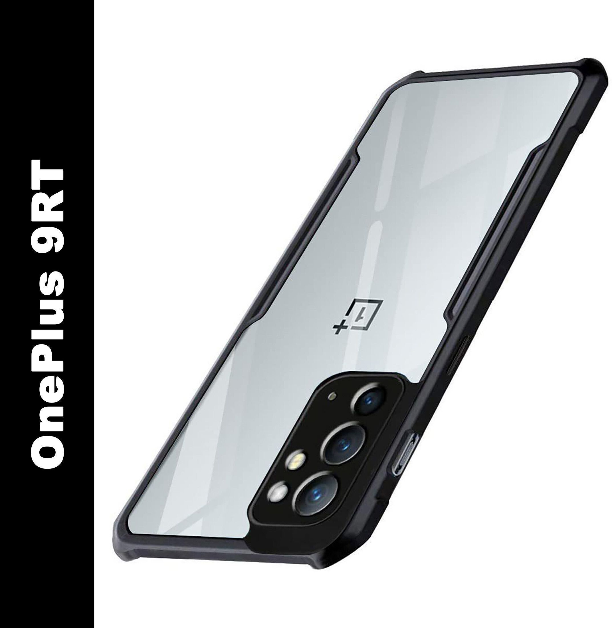 Micvir Back Cover for OnePlus 9RT (Transparent, Black, Shock Proof, Polycarbonate, Pack of: 1)