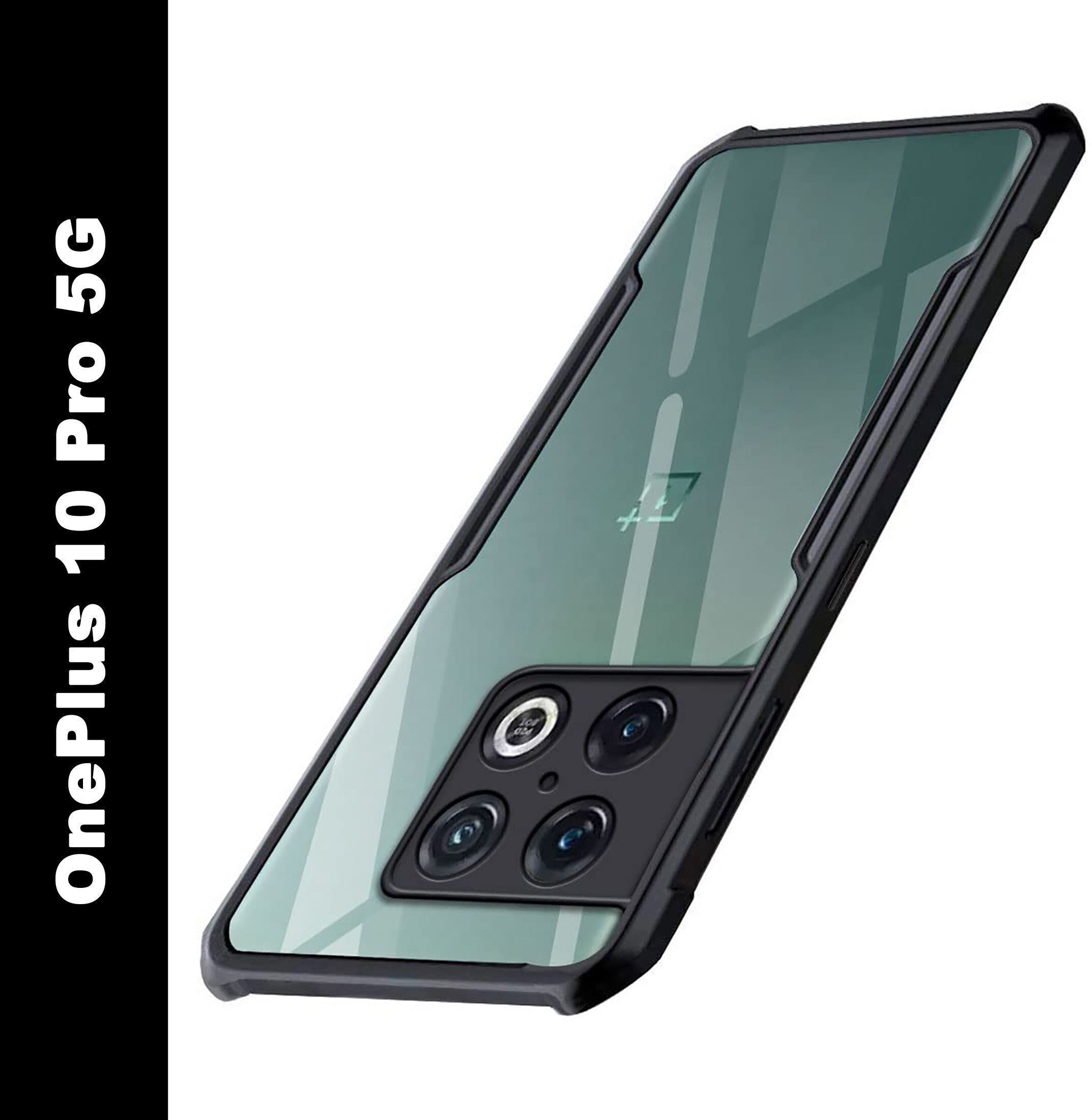 Micvir Back Cover for OnePlus 10 Pro 5G (Transparent, Black, Shock Proof, Polycarbonate, Pack of: 1)