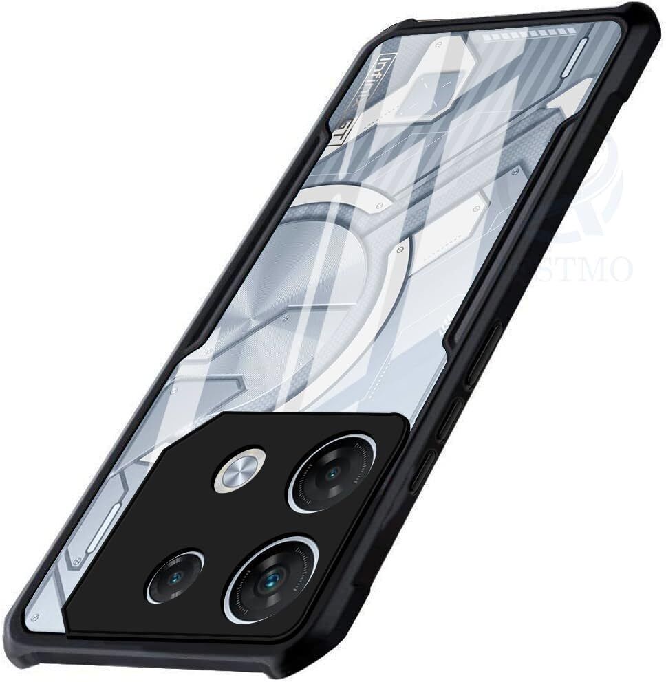 Micvir Back Cover for Infinix GT 20 Pro (Transparent, Black, Shock Proof, Polycarbonate, Pack of: 1)
