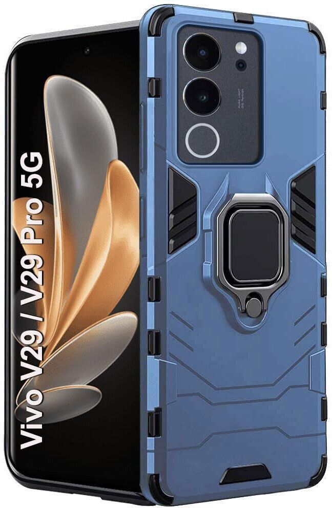 Micvir Back Cover for Vivo V29 Pro 5G (Blue, Shock Proof, Plastic, Silicon, Pack of: 1)
