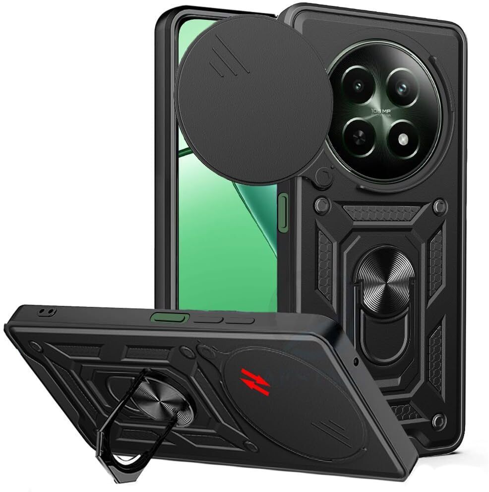Micvir Back Cover for Realme 12x 5G (Black, Shock Proof, Pack of: 1)