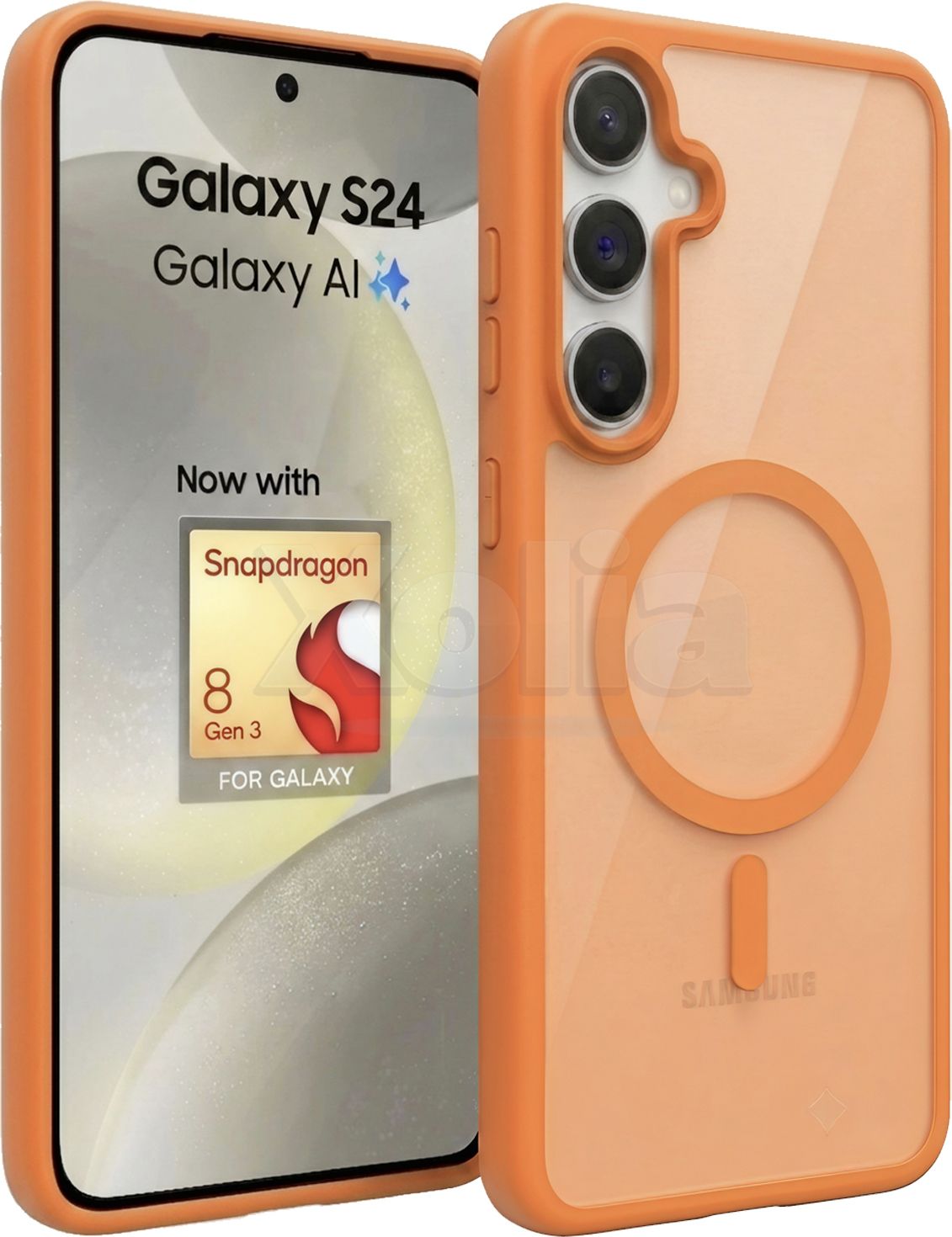 Xolia Back Cover for Samsung Galaxy S24 5G (Orange, Shock Proof, Polycarbonate, Silicon, Pack of: 1)