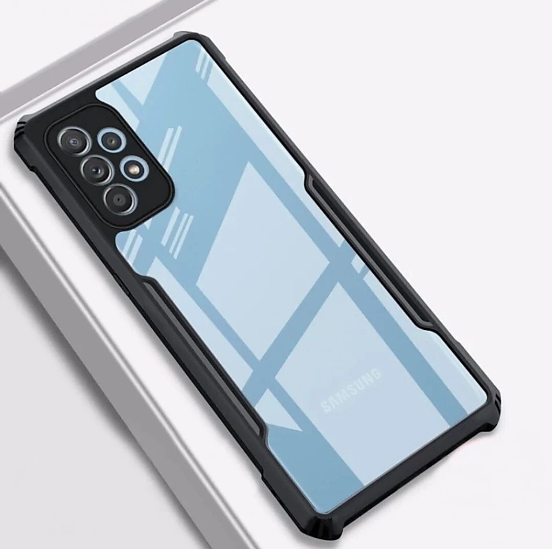 Micvir Back Cover for Samsung Galaxy A32 (Transparent, Black, Shock Proof, Polycarbonate, Pack of: 1)