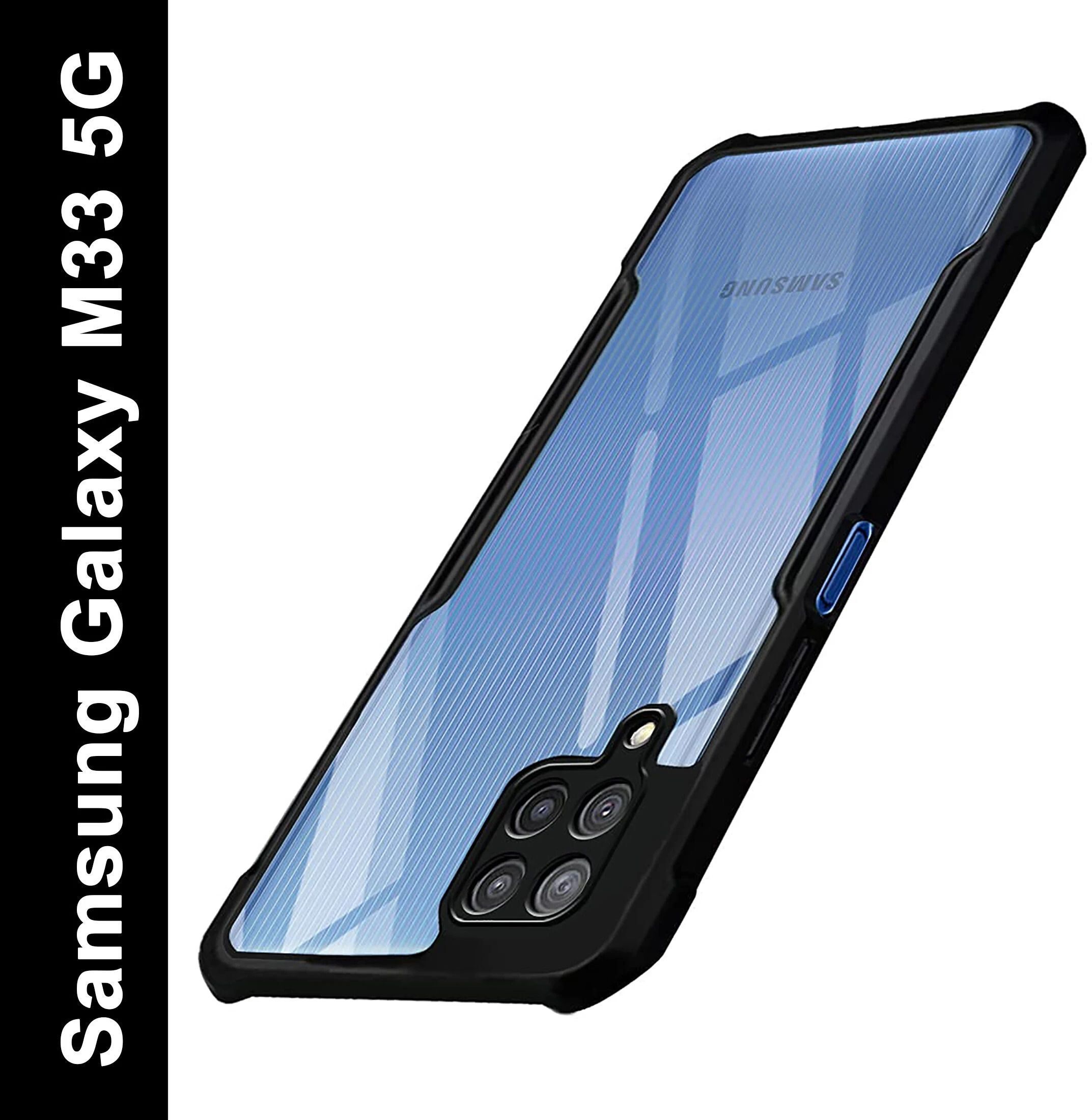 Micvir Back Cover for Samsung Galaxy M33 5G (Transparent, Black, Shock Proof, Polycarbonate, Pack of: 1)