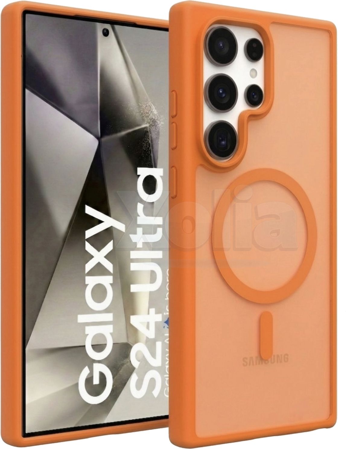 Xolia Back Cover for Samsung Galaxy S24 Ultra 5G (Orange, Shock Proof, Polycarbonate, Silicon, Pack of: 1)