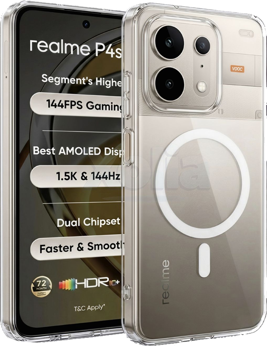 Xolia Back Cover for realme P4s 5G (Transparent, Shock Proof, Polycarbonate, Pack of: 1)