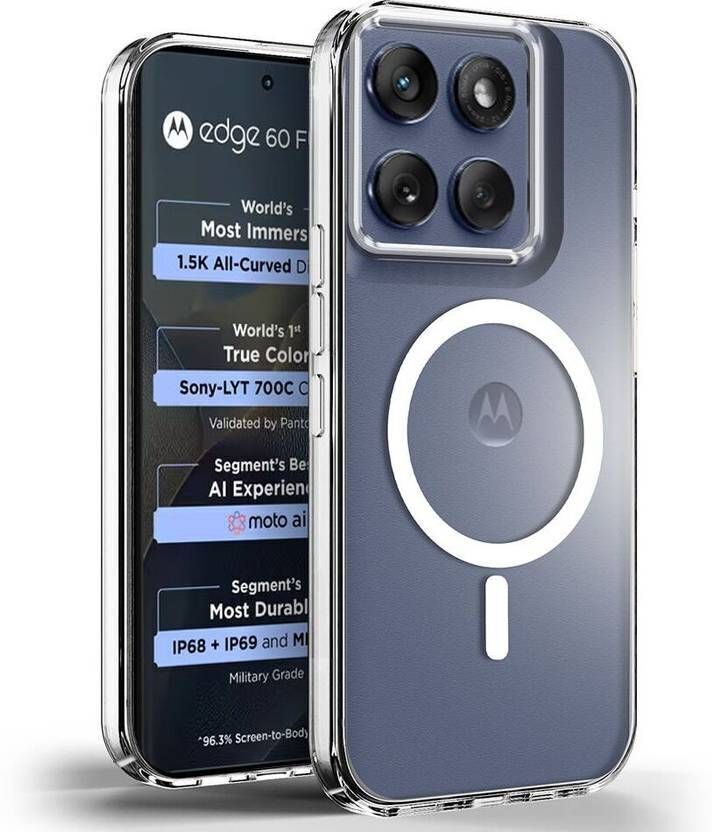 Xolia Back Cover for MOTOROLA EDGE 60 5G (Transparent, Shock Proof, Polycarbonate, Pack of: 1)