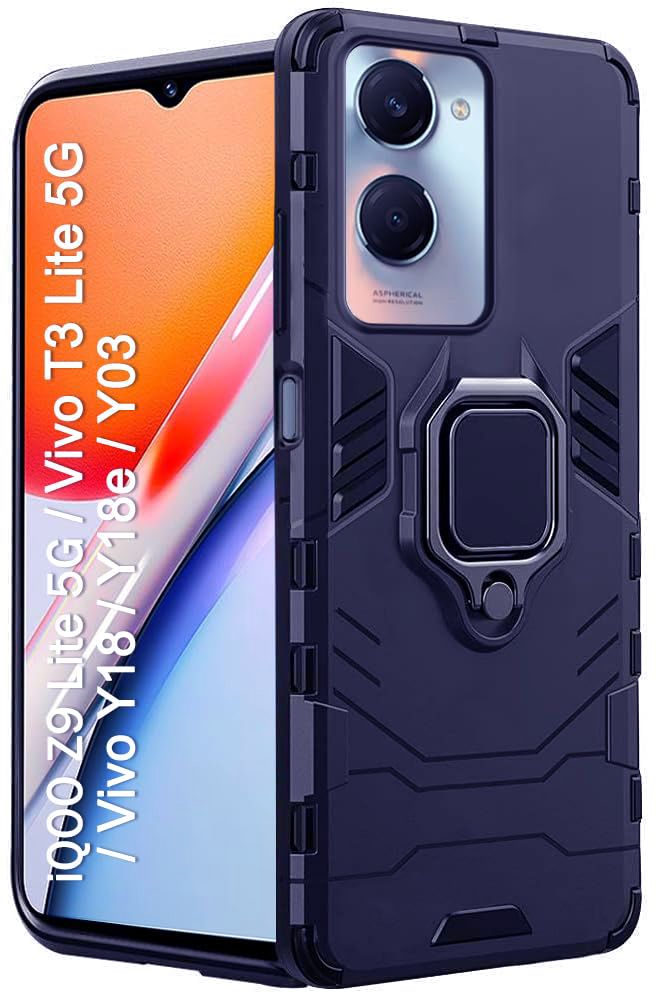Micvir Back Cover for iQOO Z9 Lite 5G (Transparent, Blue, Shock Proof, Pack of: 1)