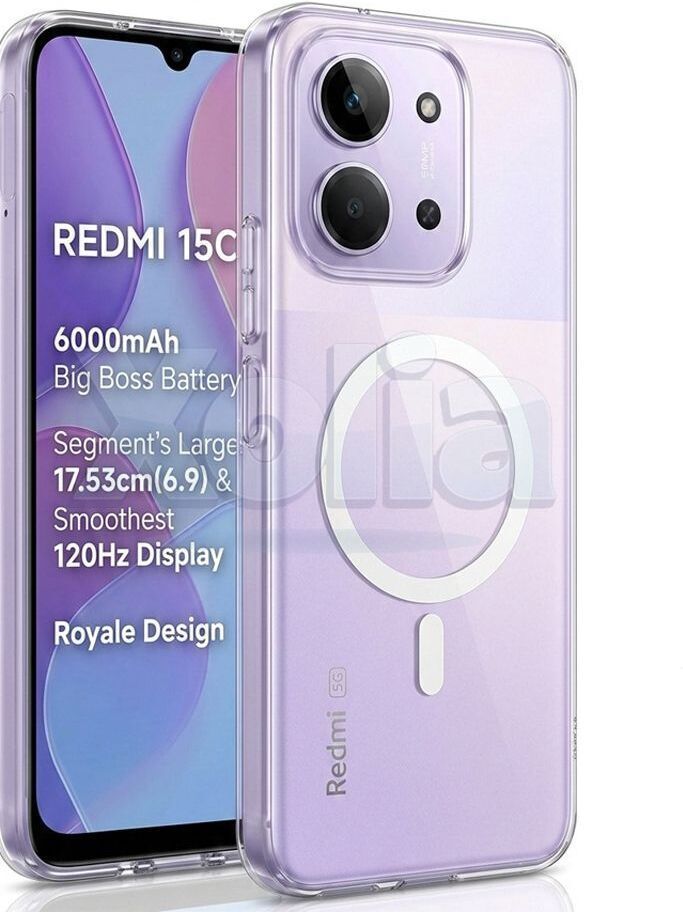 Xolia Anti Yellow Back Cover for Redmi 15c 5G (Transparent, Anti-Yellow, Polycarbonate, Pack of: 1)