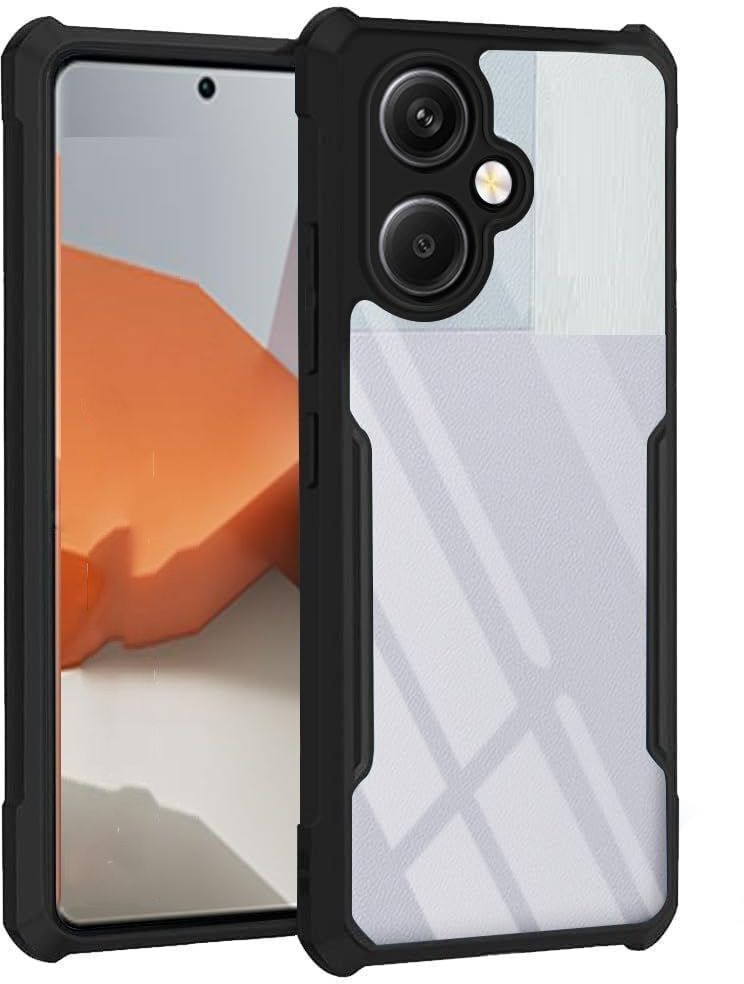 Micvir Back Cover for Vivo Y18, Vivo Y18e (Transparent, Black, Shock Proof, Polycarbonate, Pack of: 1)
