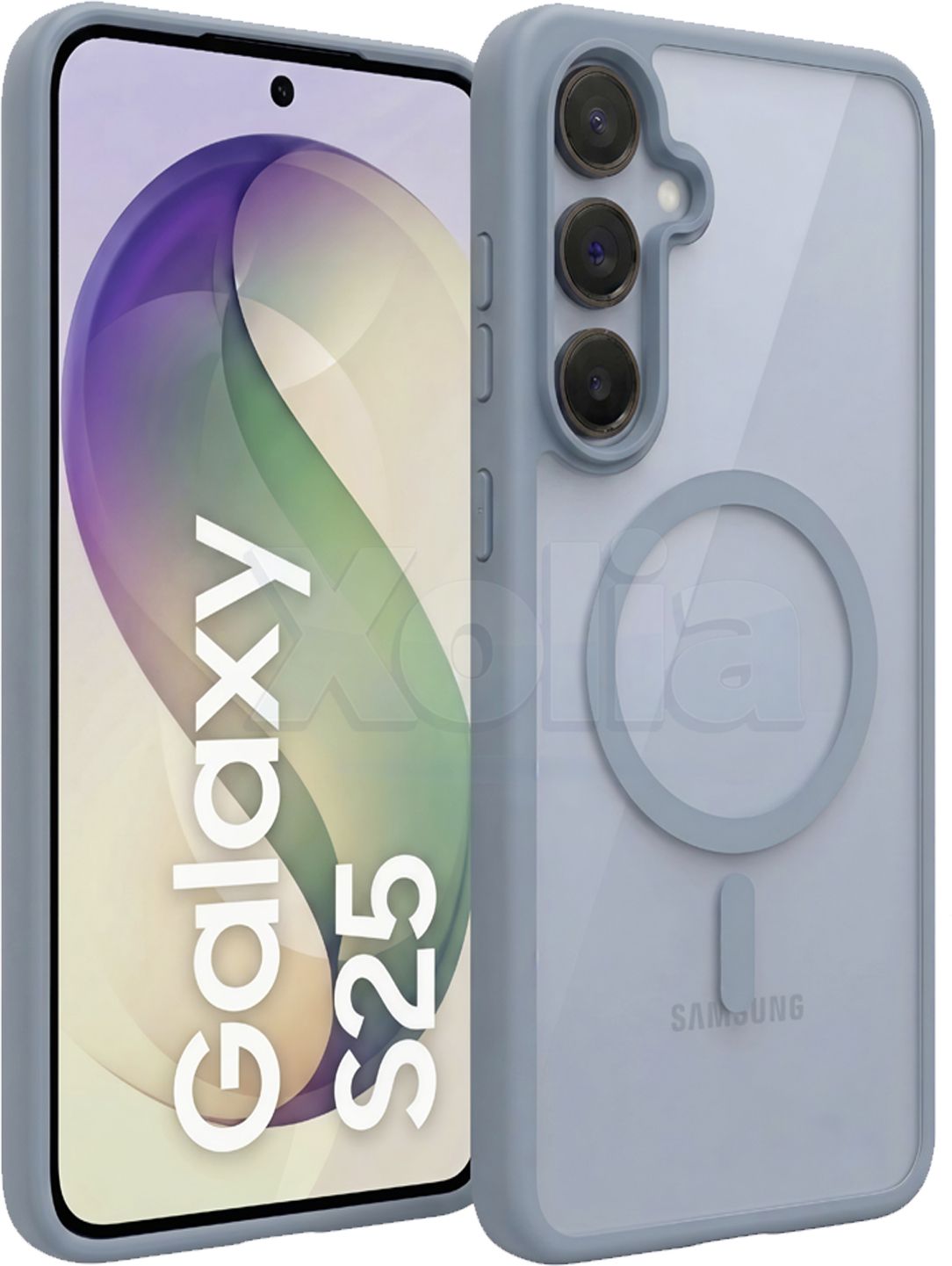 Xolia Back Cover for Samsung Galaxy S25 5G (Grey, Shock Proof, Silicon, Polycarbonate, Pack of: 1)