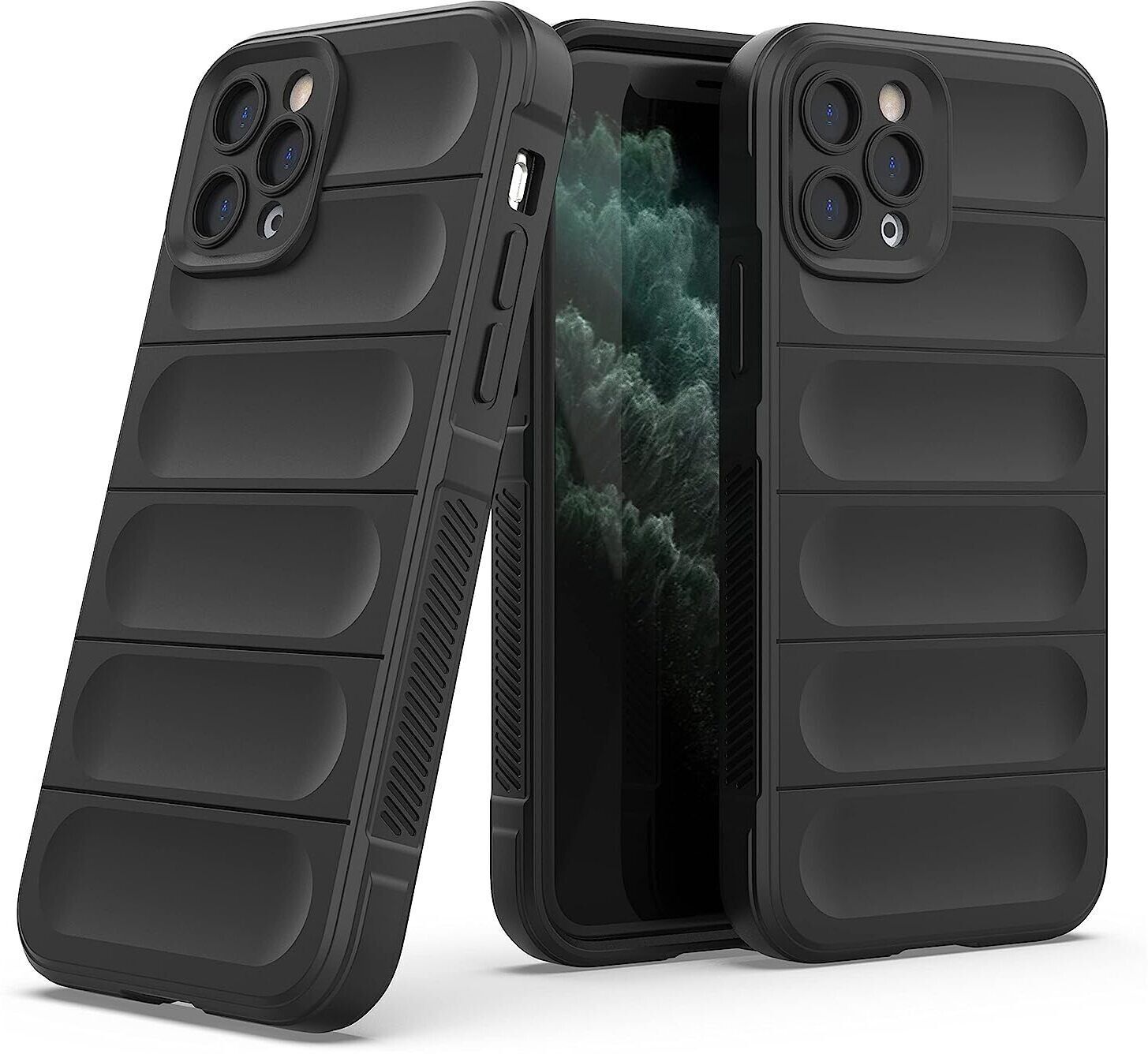 Micvir Back Cover for Apple iPhone 11 Pro (Black, 3D Case, Silicon, Pack of: 1)