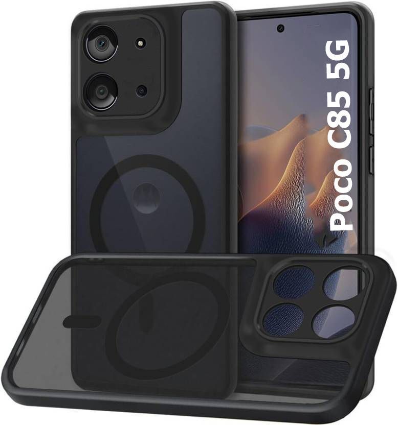 Xolia Back Cover for Poco C85 5G (Black, Shock Proof, Polycarbonate, Silicon, Pack of: 1) — image 1 of 1