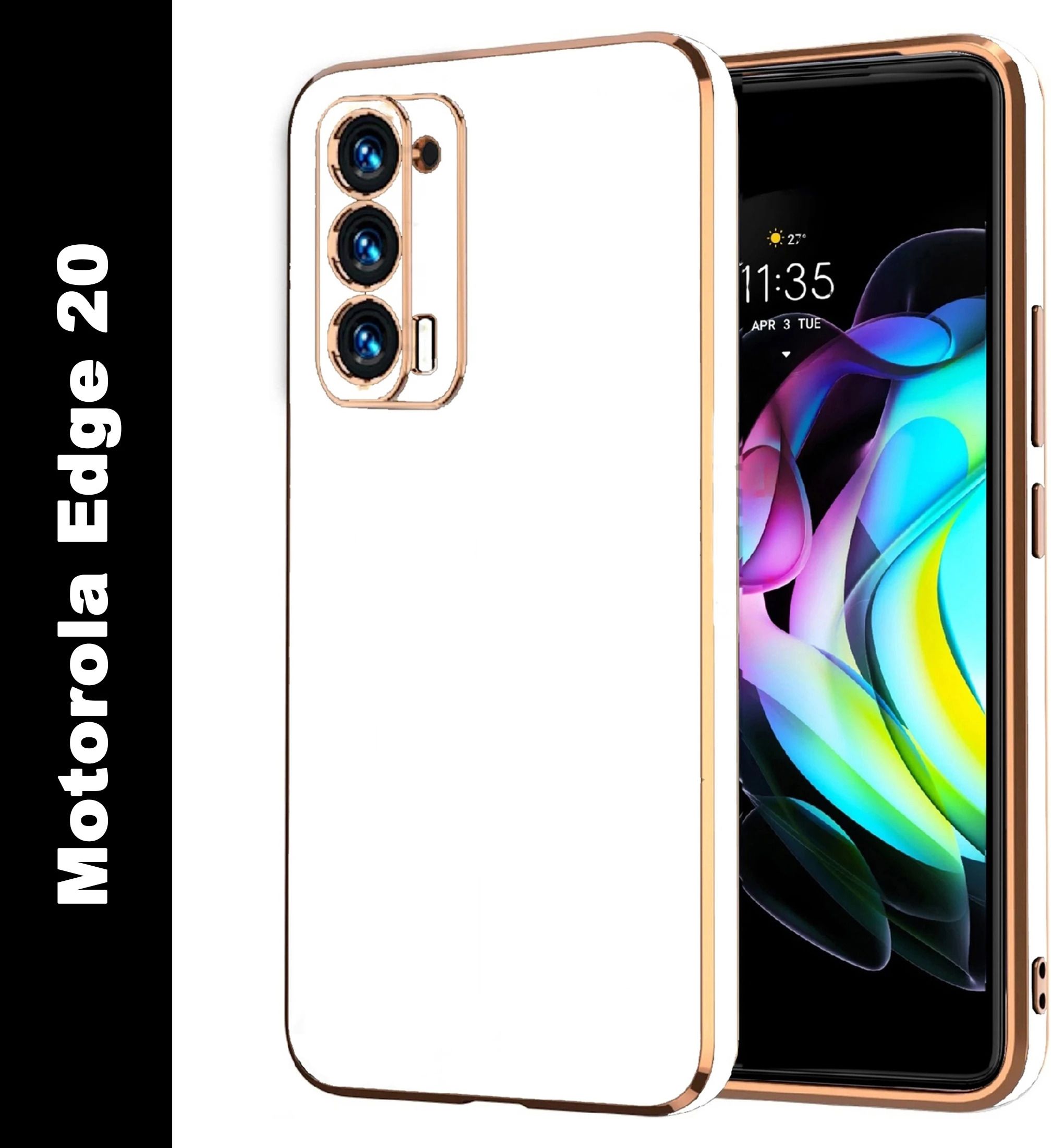 Micvir Back Cover for Motorola Edge 20 (White, Silicon, Pack of: 1)