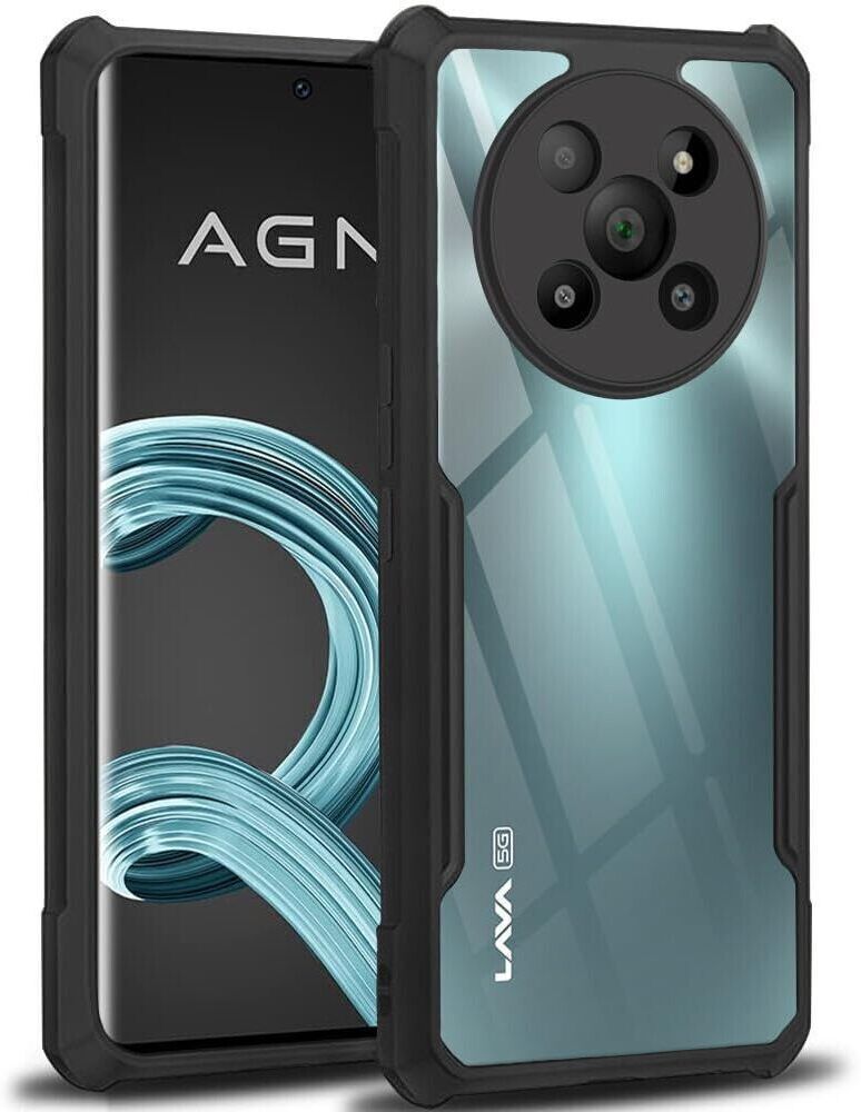 Micvir Back Cover for Lava Agni 2 5G (Transparent, Black, Shock Proof, Polycarbonate, Pack of: 1)