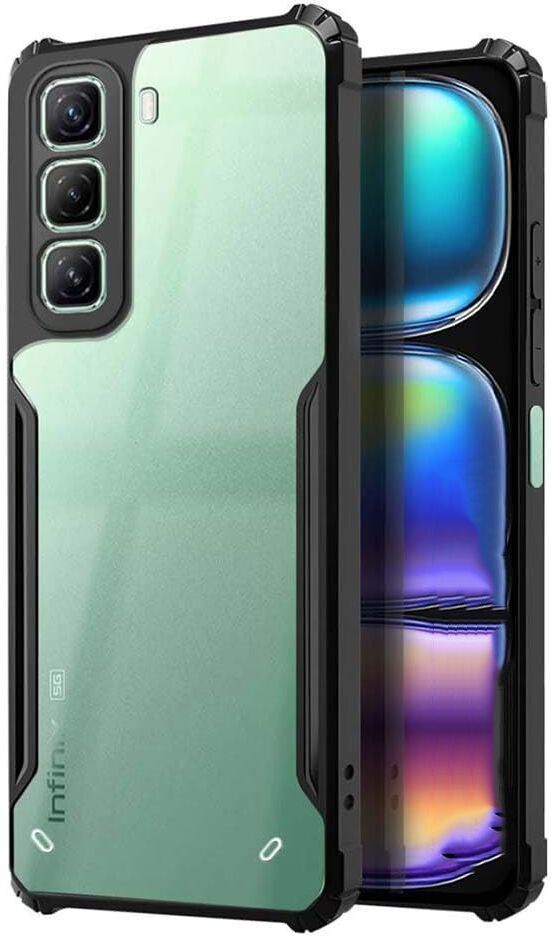 Micvir Back Cover for Infinix Hot 60 5G+ (Transparent, Black, Shock Proof, Polycarbonate, Pack of: 1)