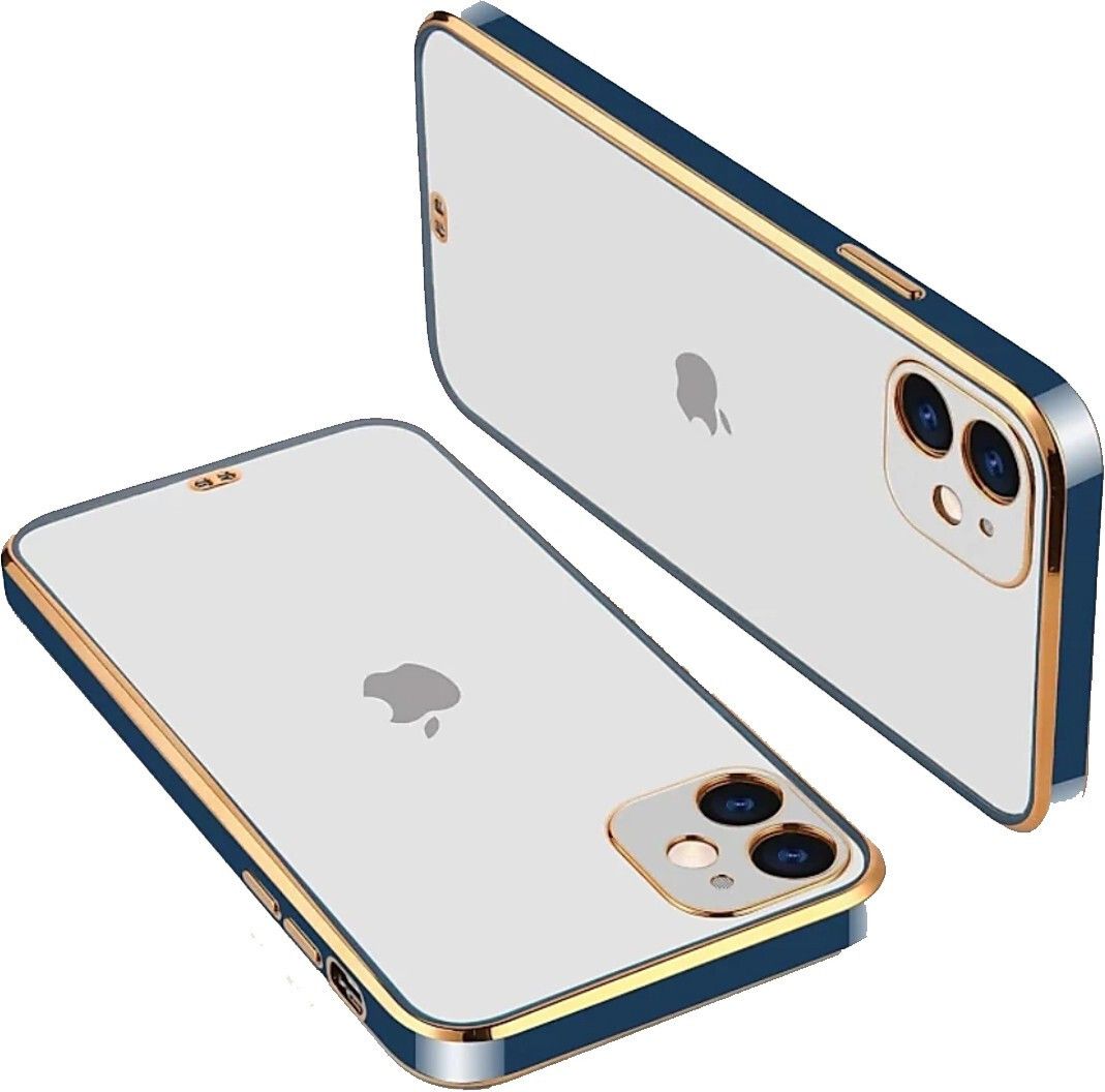 Micvir Back Cover for Apple iPhone 12 (Blue, Silicon, Pack of: 1)