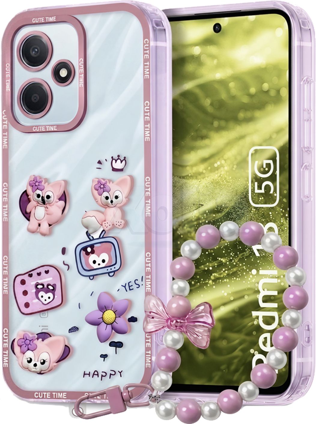 Xolia Back Cover for Redmi 13 5G (Pink, Shock Proof, Polycarbonate, Pack of: 1)