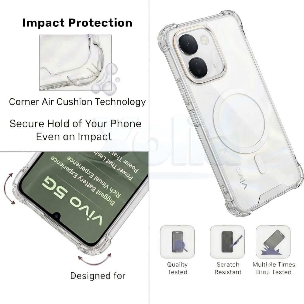 Xolia Back Cover for vivo S2 FE 5G (Transparent, Shock Proof, Polycarbonate, Silicon, Pack of: 1) — image 3 of 4