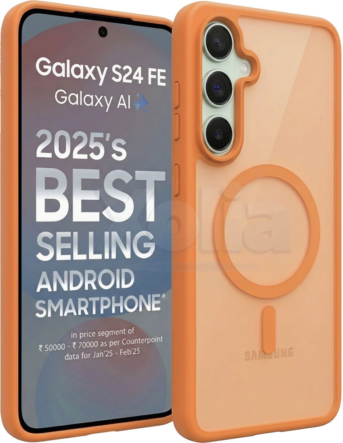 Xolia Back Cover for SAMSUNG Galaxy S24 FE 5G (Orange, Shock Proof, Plastic, Silicon, Pack of: 1)