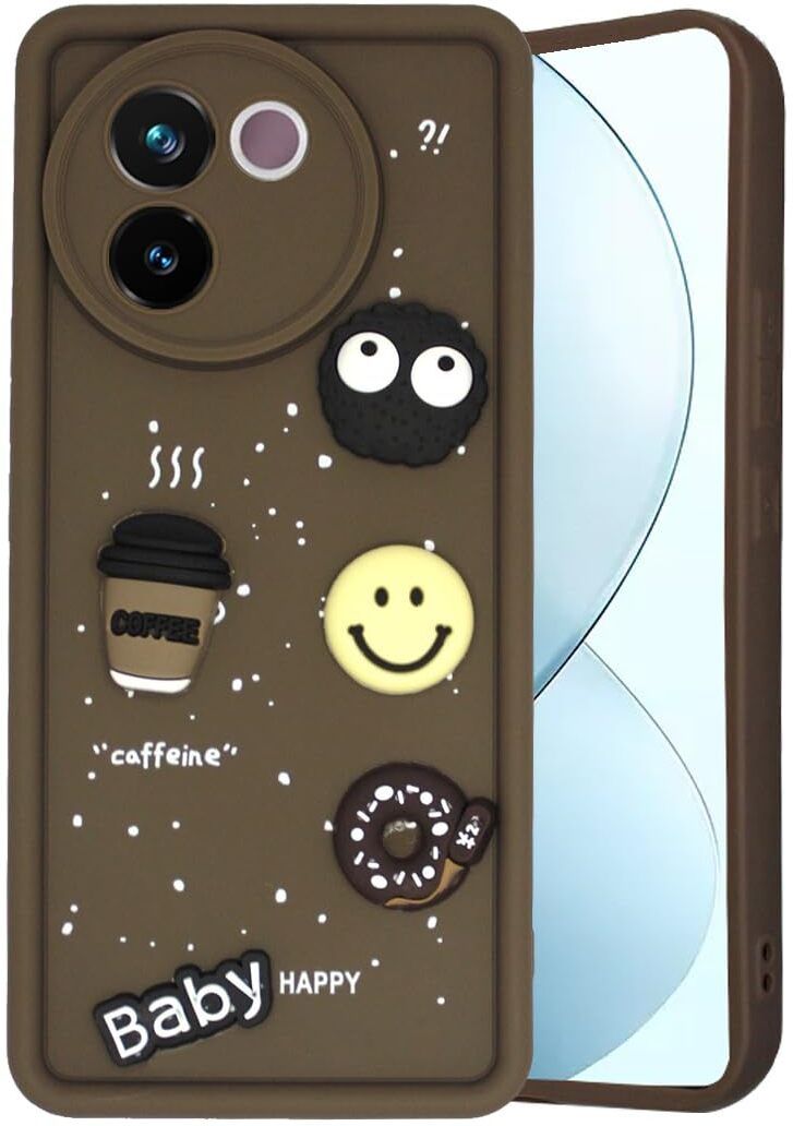 Micvir Back Cover for Vivo V30e 5G (Brown, Silicon, Pack of: 1)