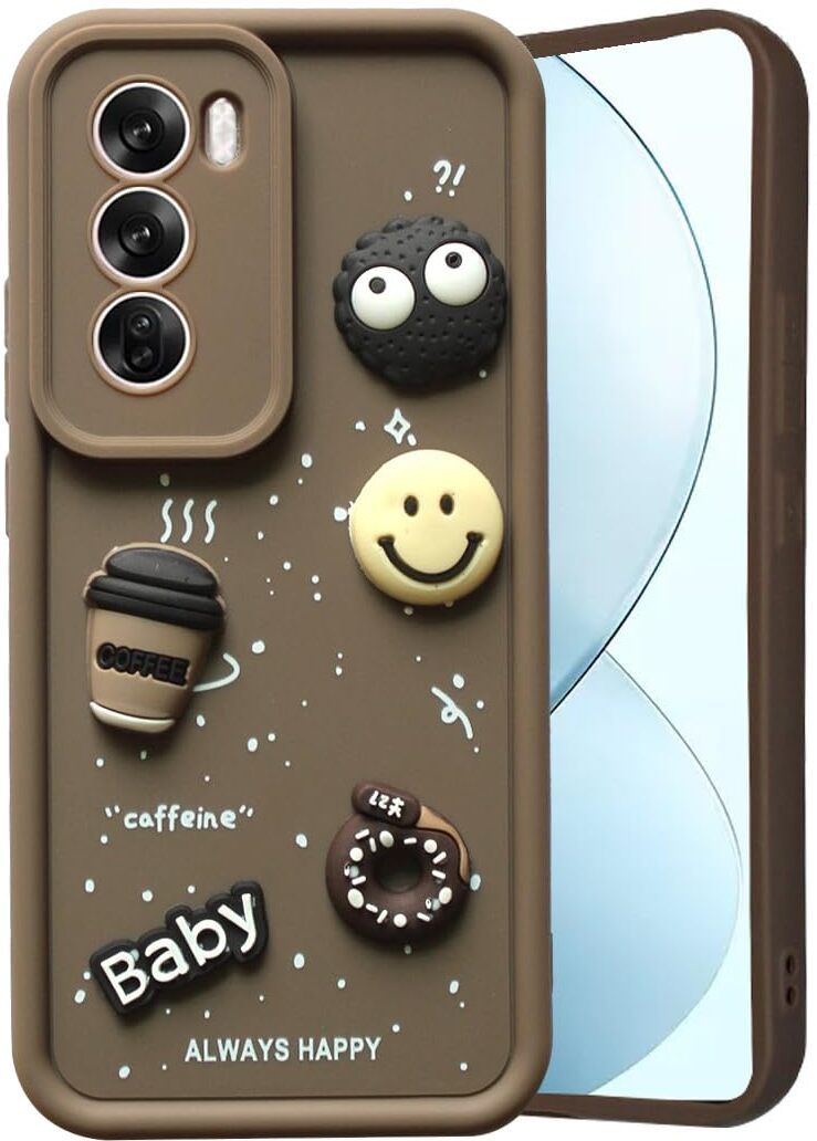 Micvir Back Cover for Oppo Reno 12 Pro 5G (Brown, Silicon, Pack of: 1)