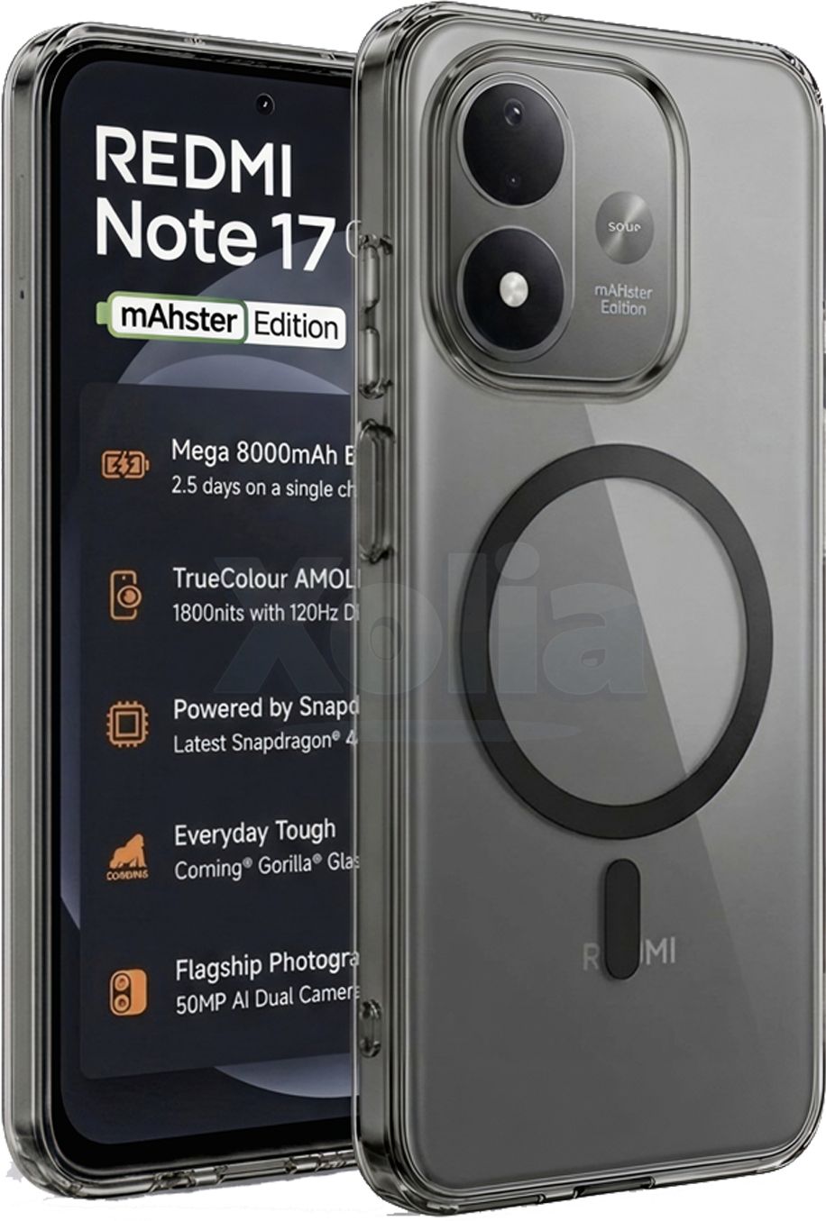 Xolia Back Cover for Redmi Note 17 5G (Black, Shock Proof, Polycarbonate, Pack of: 1)