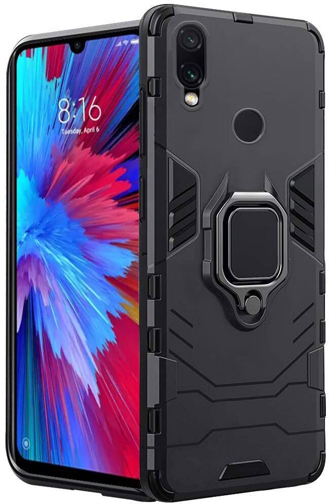 Micvir Back Cover for Mi Redmi Note 7 pro (Transparent, Black, Shock Proof, Plastic, Silicon, Pack of: 1)