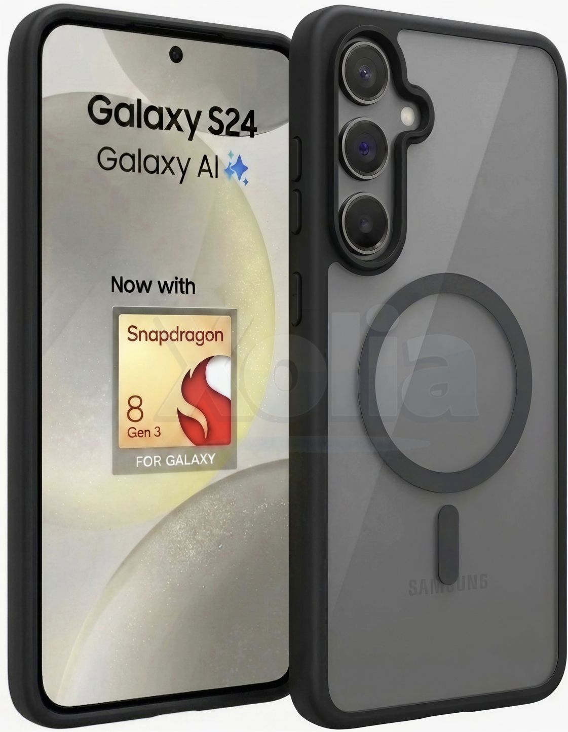 Xolia Back Cover for Samsung Galaxy S24 5G (Black, Shock Proof, Polycarbonate, Silicon, Pack of: 1)