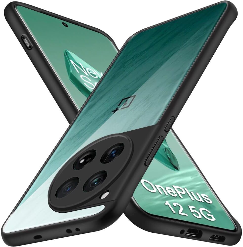 Micvir Back Cover for OnePlus 12 5G (Transparent, Black, Shock Proof, Plastic, Silicon, Pack of: 1)