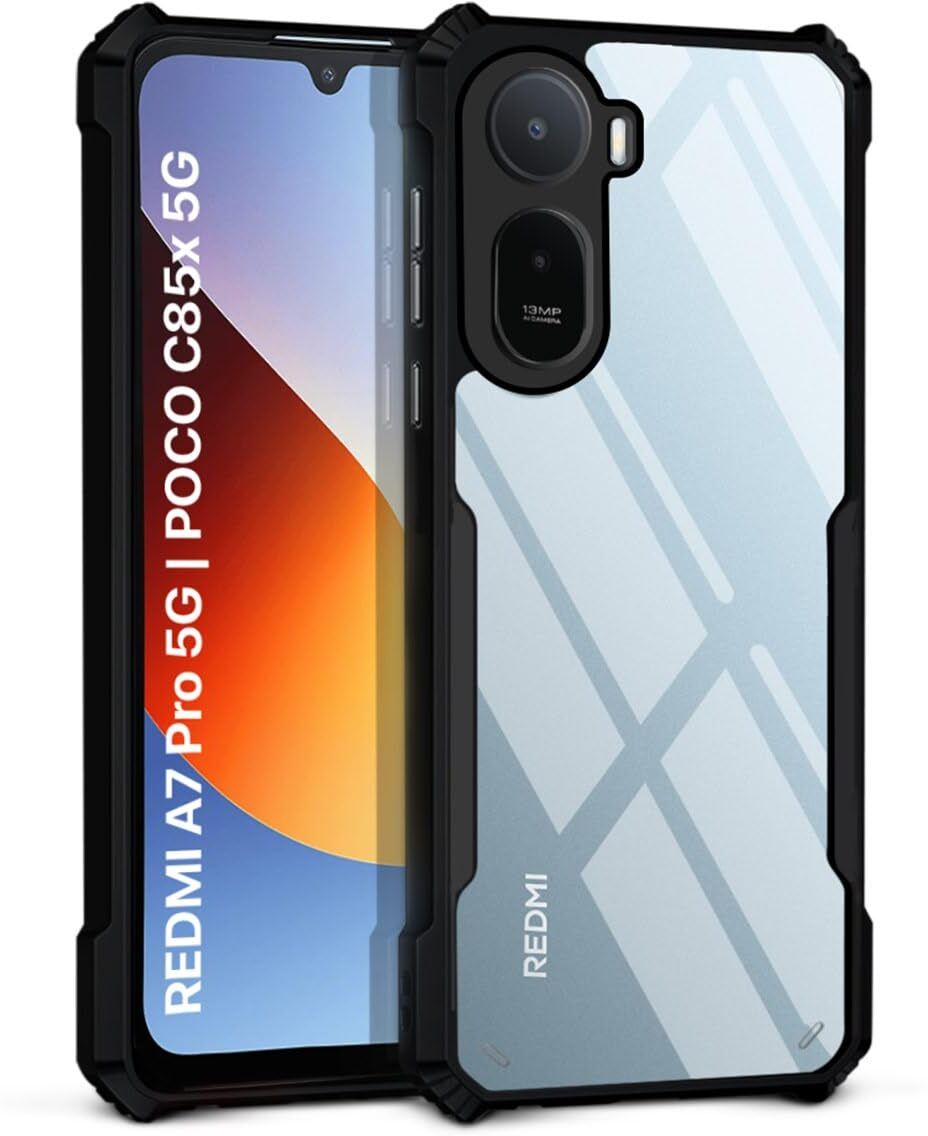 Poco C81 - Black Border - Transparent Back iPaky Mobile Back Cover Case