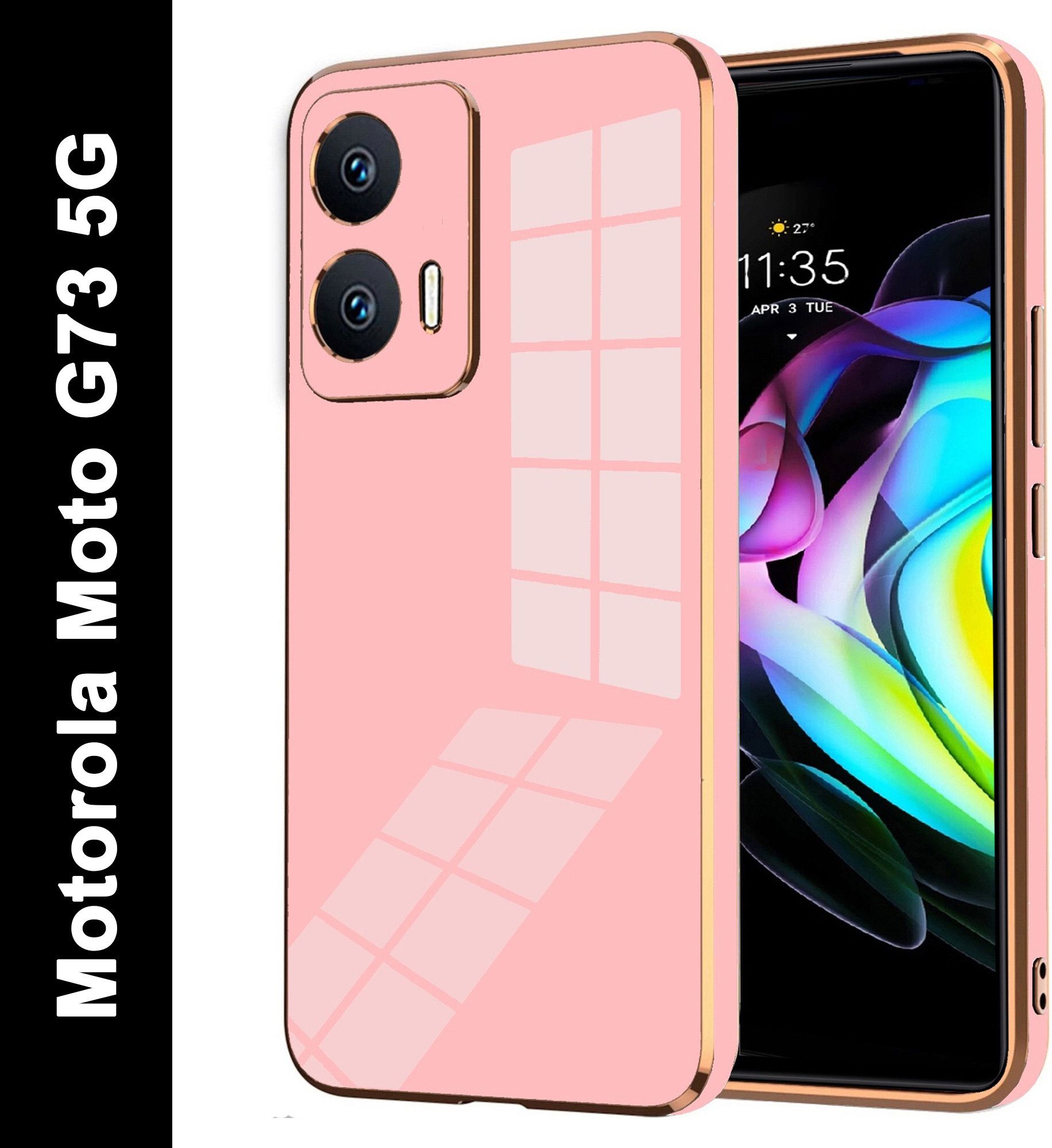 Micvir Back Cover for MOTOROLA g73 5G, MOTO g73 5G (Pink, Silicon, Pack of: 1)