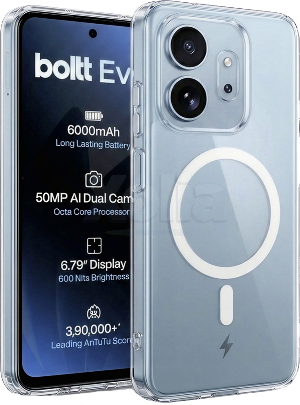 Xolia Back Cover for boltt EVO (Transparent, Shock Proof, Polycarbonate, Pack of: 1)