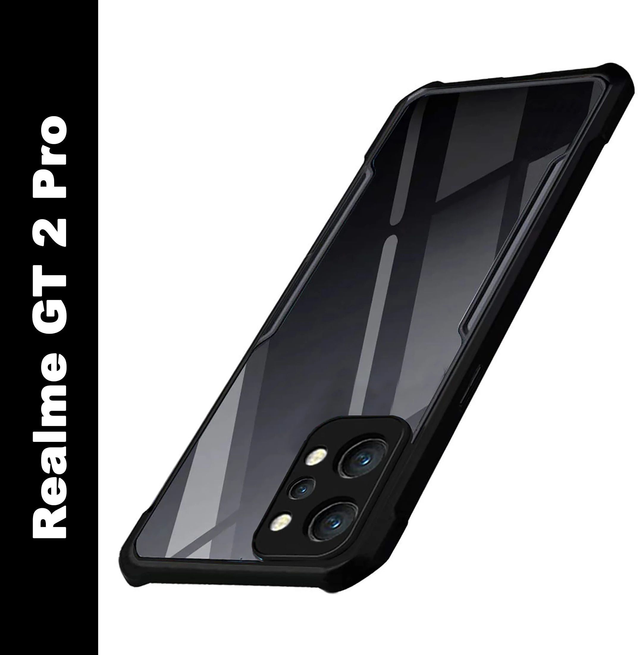 Micvir Back Cover for Realme GT 2 Pro (Transparent, Black, Shock Proof, Polycarbonate, Pack of: 1)