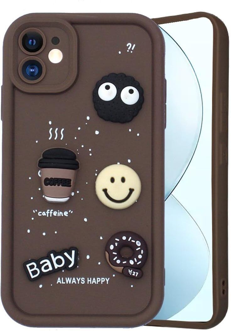 Micvir Back Cover for Apple iPhone 11 (Brown, Silicon, Pack of: 1)