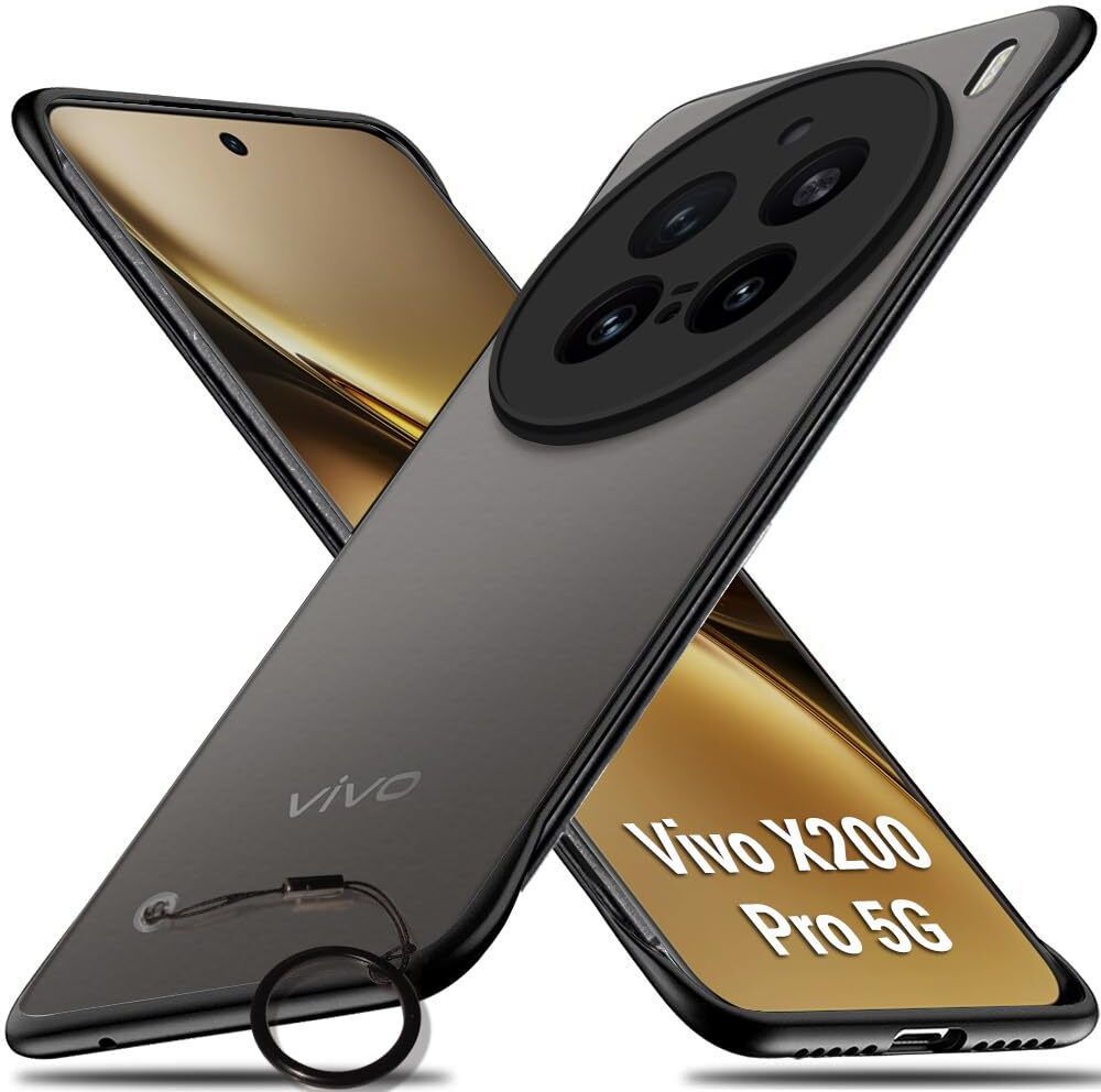 Micvir Back Cover for Vivo X200 Pro 5G (Black, Plastic, Pack of: 1)