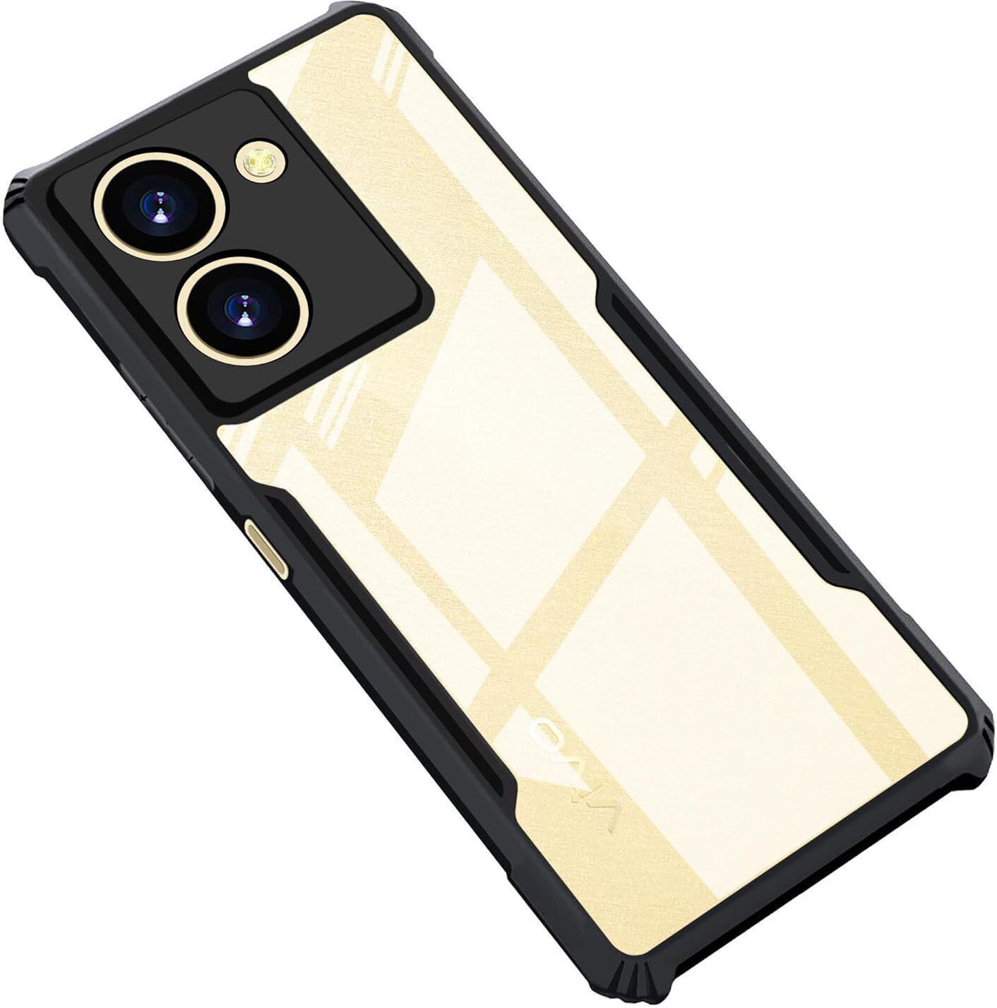 Micvir Back Cover for Vivo Y36 5G (Transparent, Black, Shock Proof, Polycarbonate, Pack of: 1)