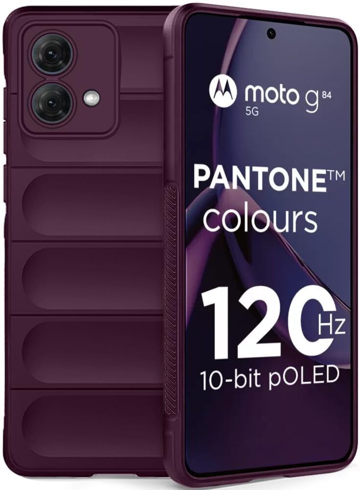 Micvir Back Cover for MOTOROLA G84 5G (Maroon, Silicon, Pack of: 1) — image 1 of 1