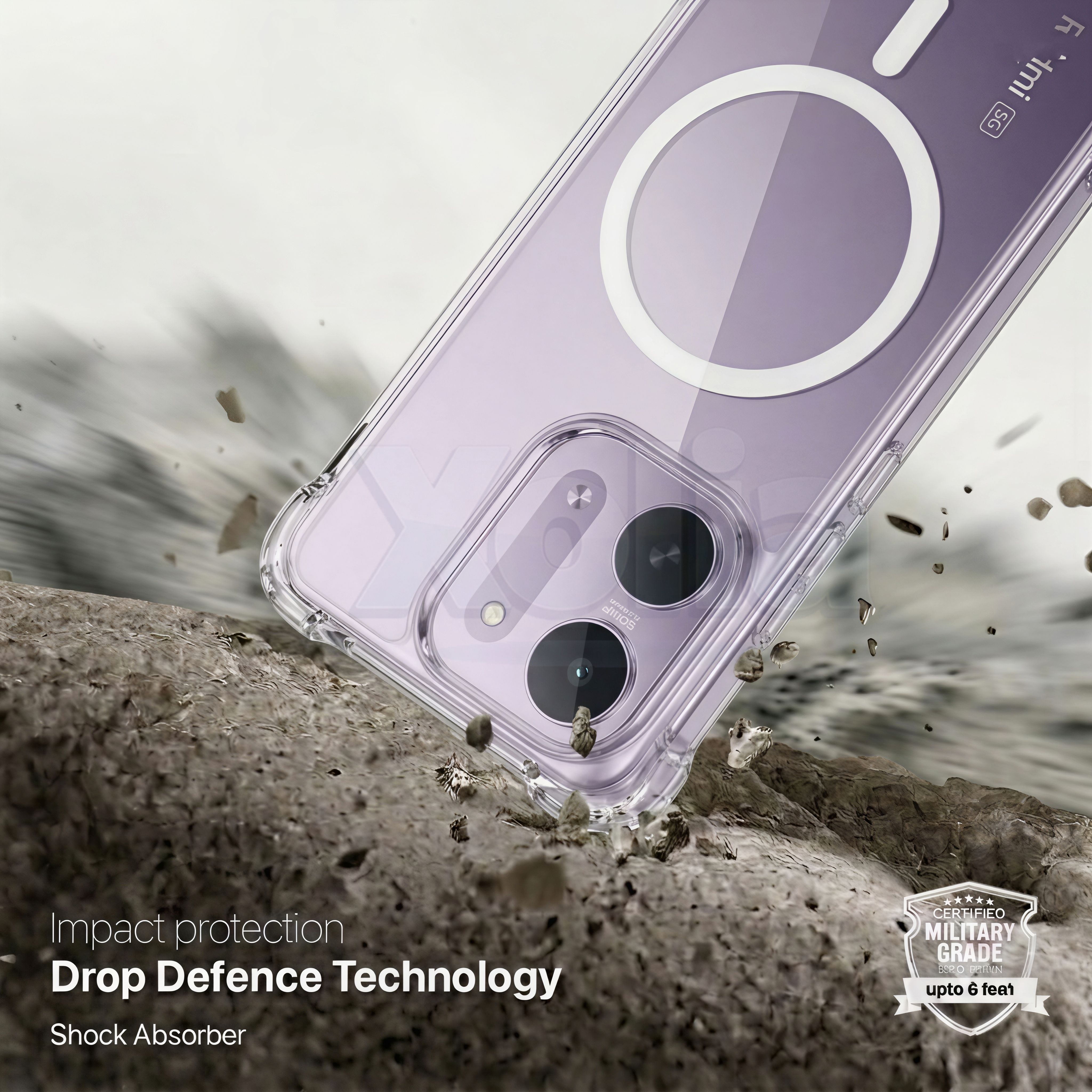 Xolia Back Cover for Redmi 17c 5G (Transparent, Shock Proof, Polycarbonate, Silicon, Pack of: 1) — image 2 of 4