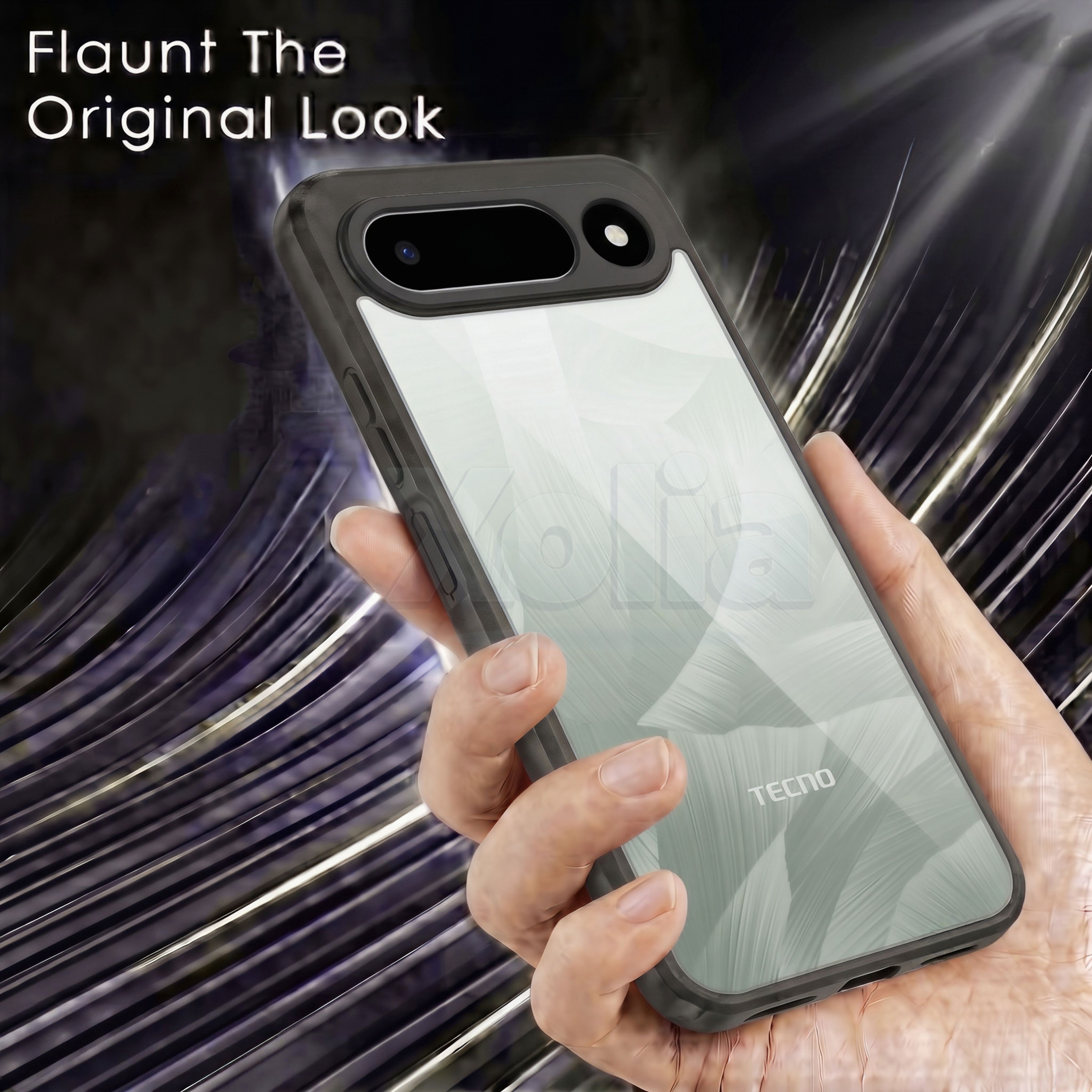 Xolia Back Cover for Tecno POP X 5G (Transparent, Black, Shock Proof, Plastic, Silicon, Pack of: 1) — image 4 of 4