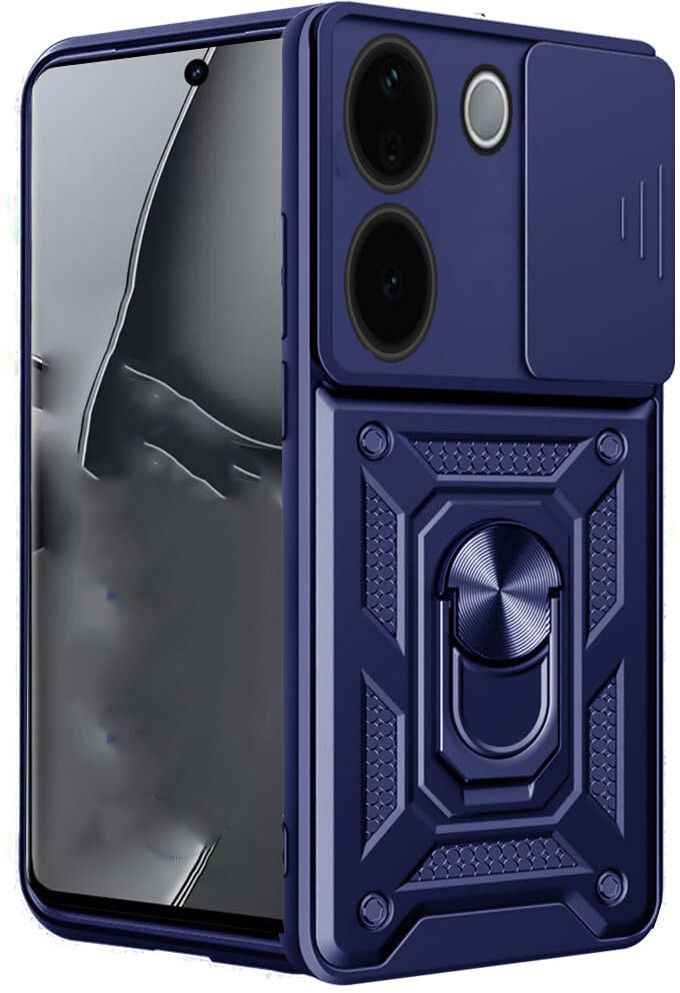 Micvir Back Cover for iQOO Z9s Pro 5G (Blue, Shock Proof, Polycarbonate, Silicon, Pack of: 1)