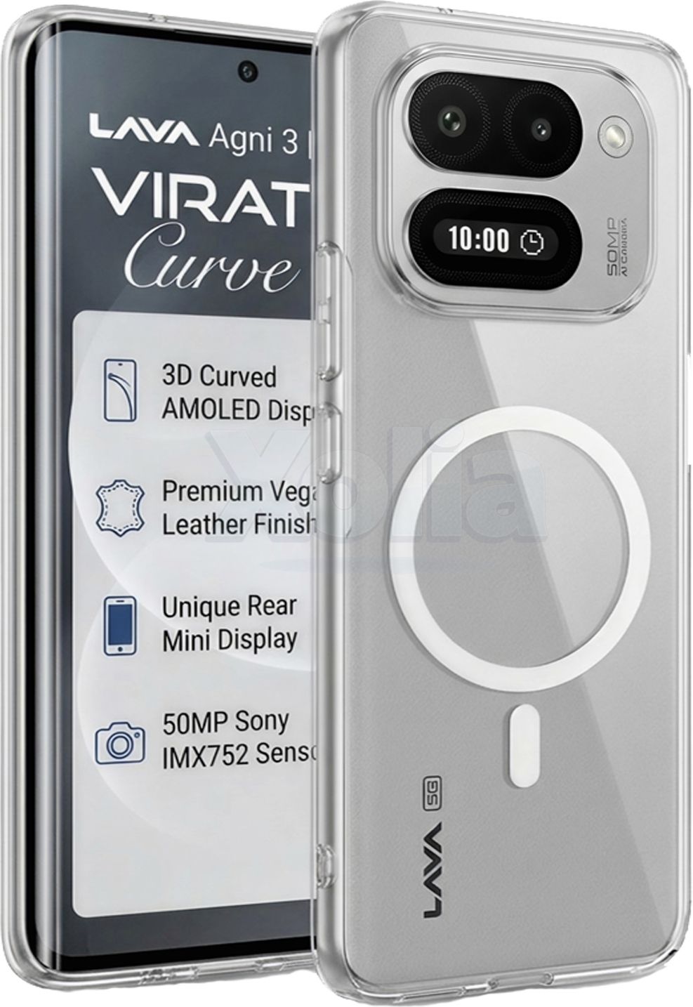 Xolia Back Cover for LAVA Virat Curve 5G (Transparent, Shock Proof, Polycarbonate, Pack of: 1)