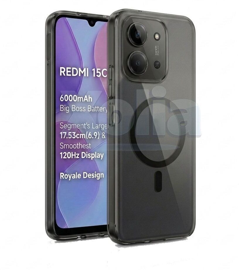 Xolia Anti Yellow Back Cover for Redmi 15c 5G (Black, Anti-Yellow, Polycarbonate, Pack of: 1)