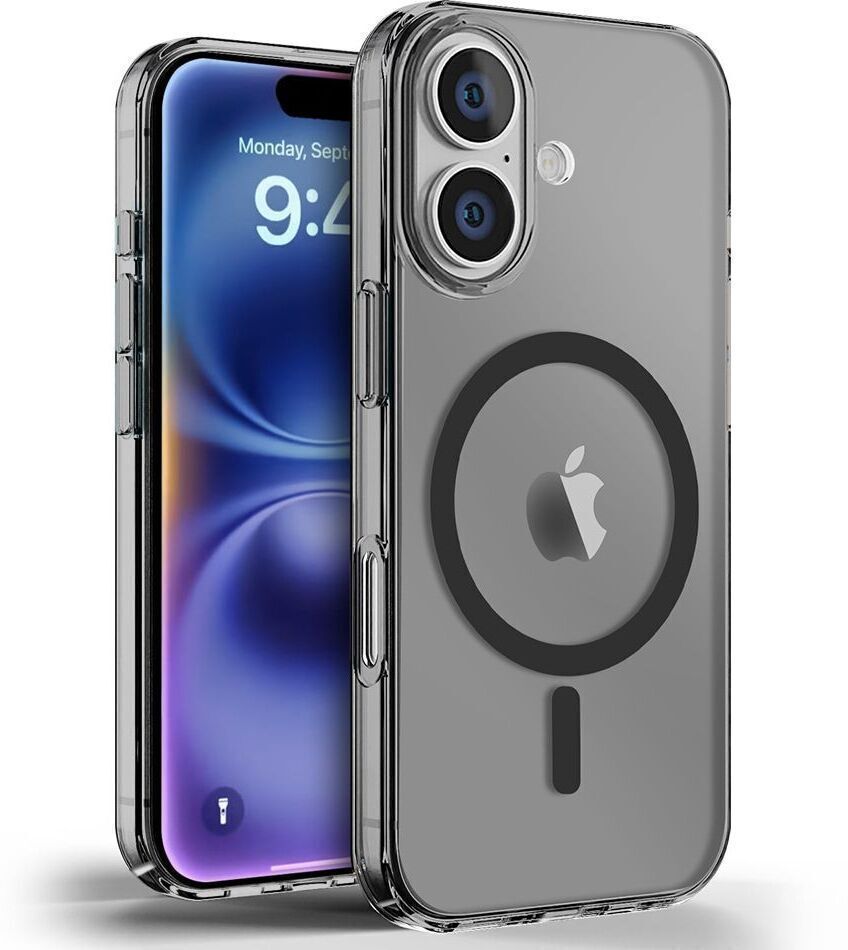 Micvir Anti Yellow Back Cover for Apple iPhone 16 (Transparent, Black, Anti-Yellow, Polycarbonate, Pack of: 1)