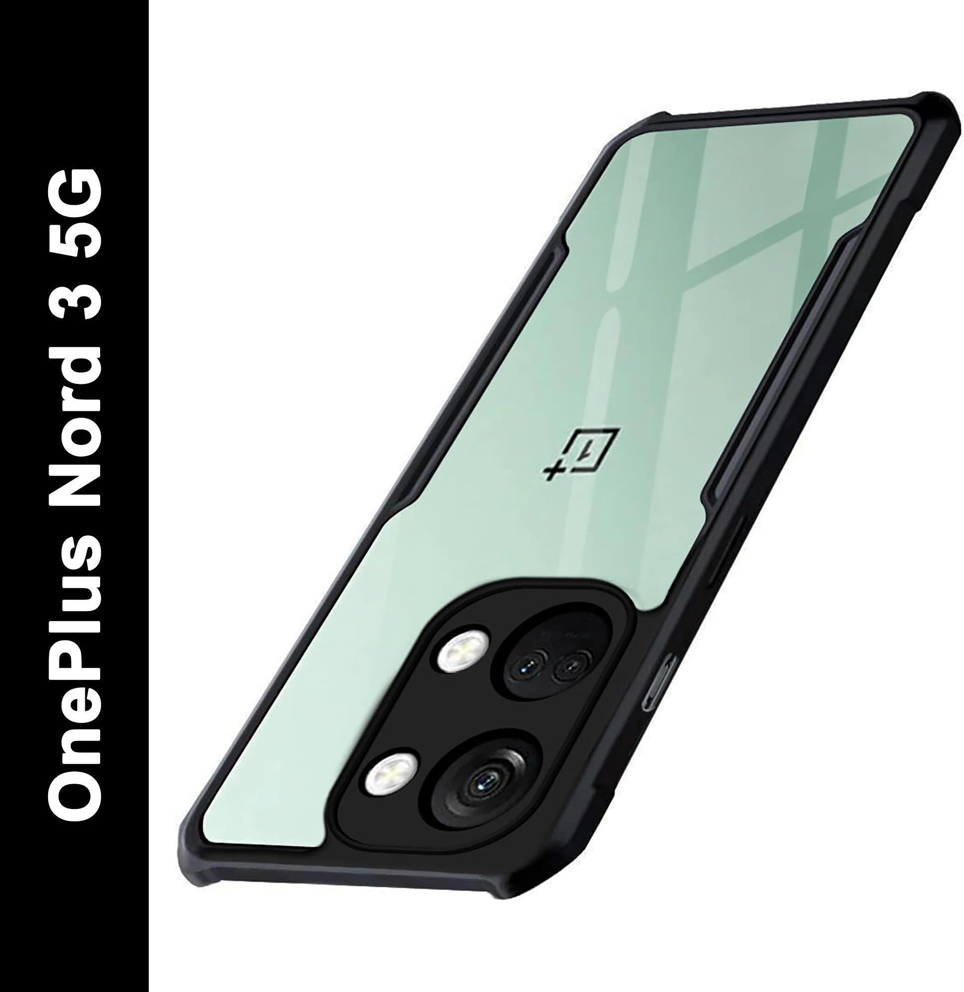 Micvir Back Cover for OnePlus Nord 3 5G (Transparent, Black, Shock Proof, Polycarbonate, Pack of: 1)