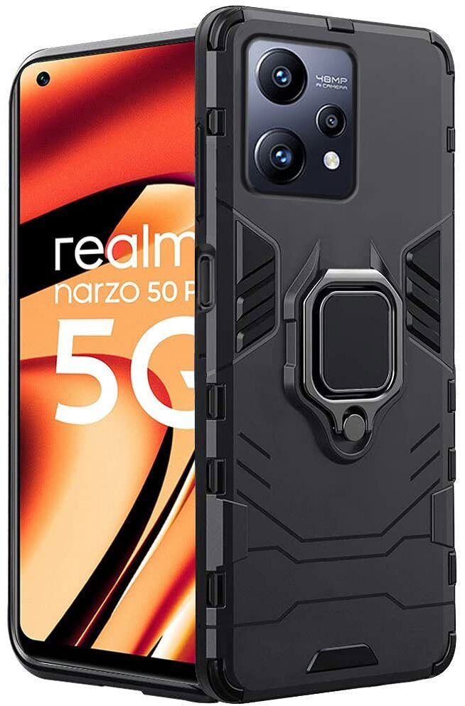 Micvir Back Cover for Realme Narzo 50 Pro 5G (Transparent, Black, Shock Proof, Pack of: 1)