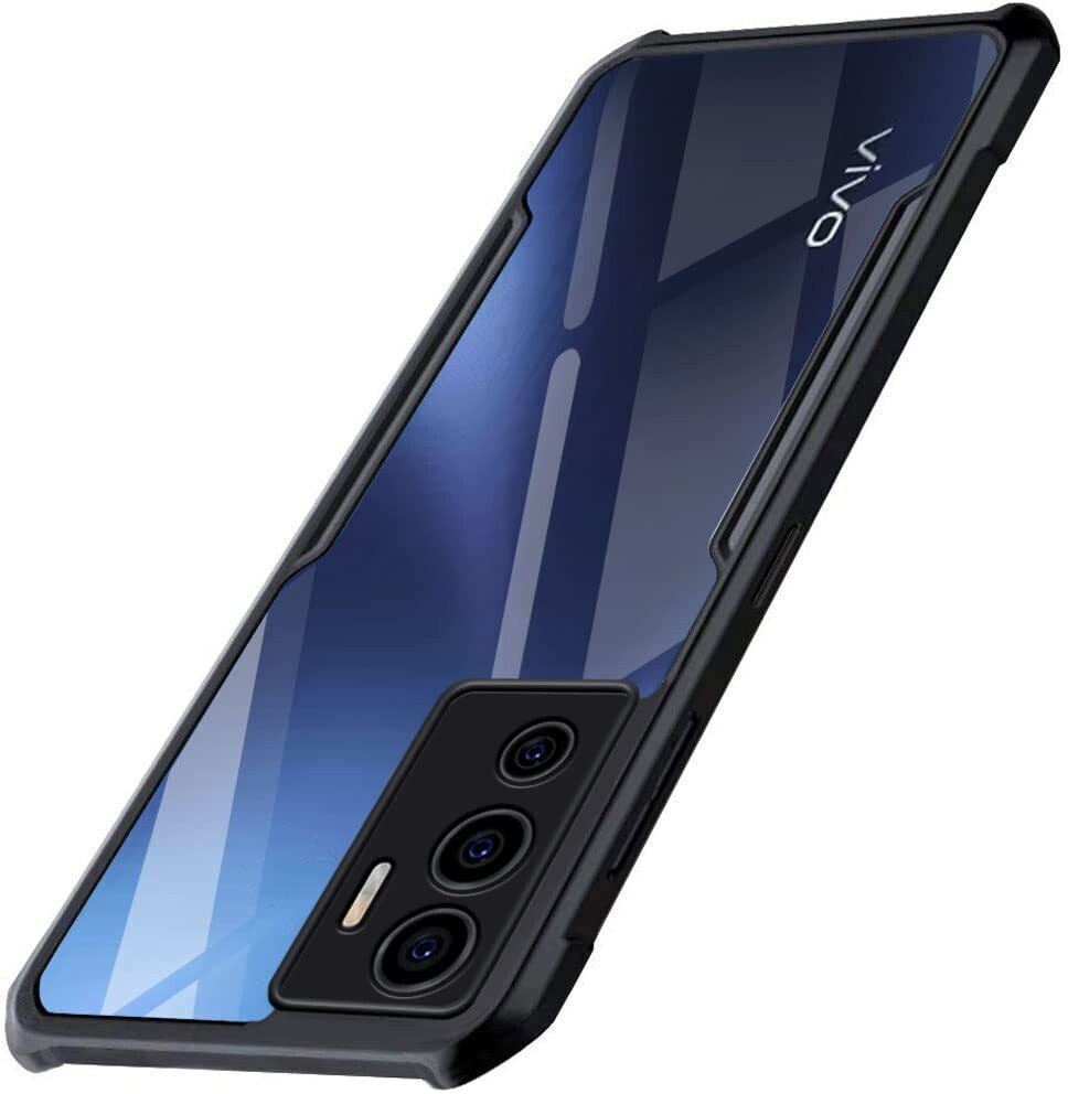 Micvir Back Cover for Vivo V23E 5G (Transparent, Black, Shock Proof, Polycarbonate, Pack of: 1)