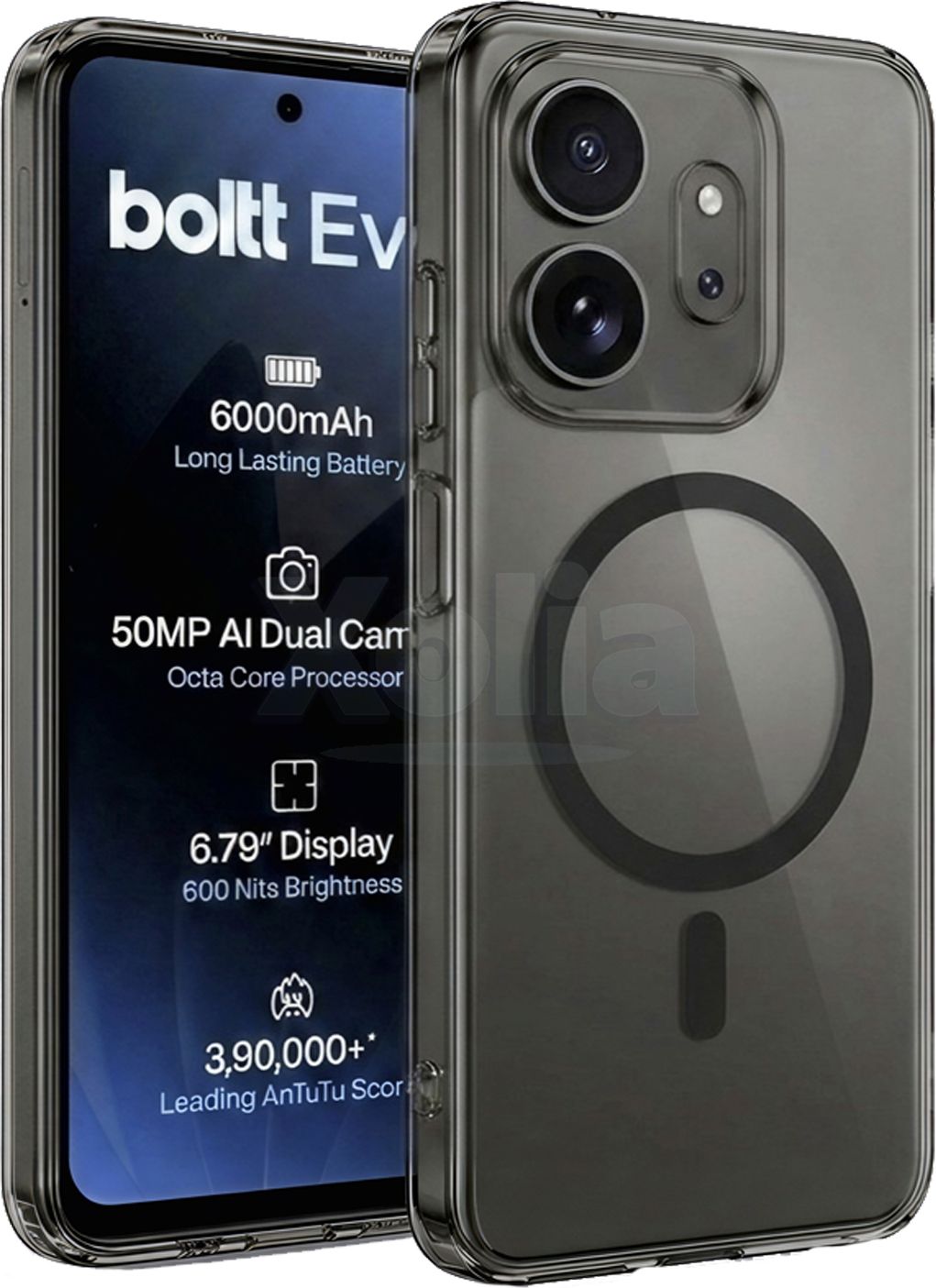 Xolia Back Cover for boltt EVO (Black, Shock Proof, Polycarbonate, Pack of: 1)