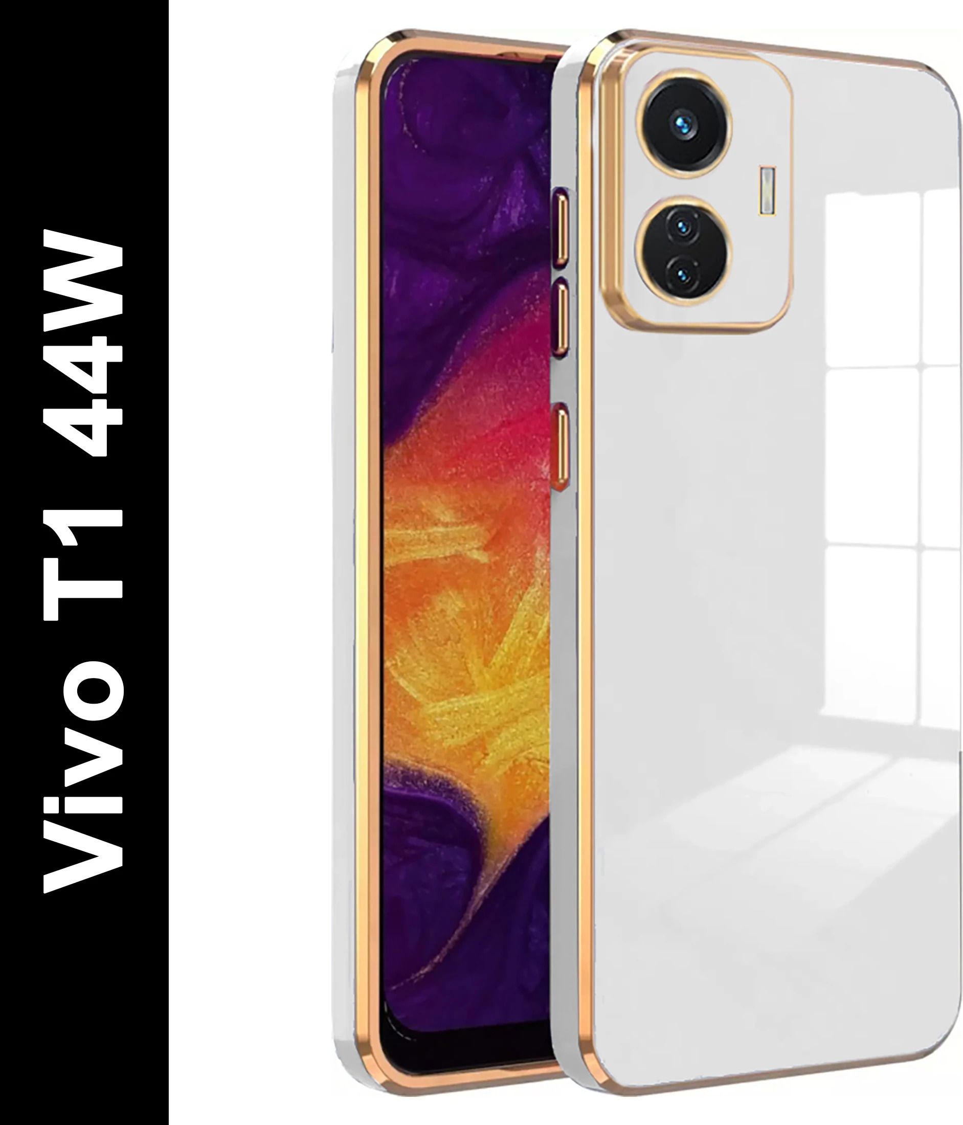 Micvir Back Cover for Vivo T1 44W (White, Silicon, Pack of: 1)